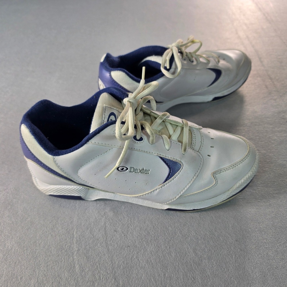 Dexter Bowling Shoes Womens 10 M White Blue Lace Up Athletic Sport Bowling